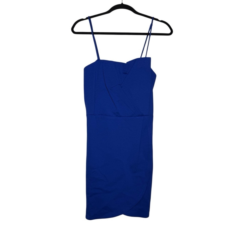 Lulus Royal Blue Midi Sheath Dress Size Large NWT Lined Crepe Chest Sleeveless